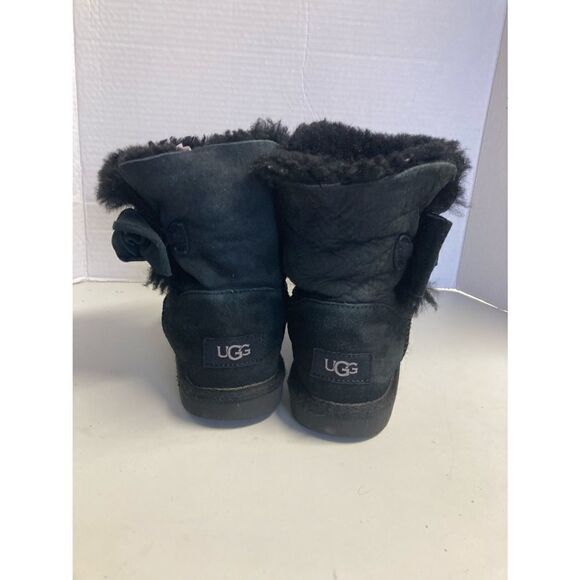 UGG Bailey Girls, Black Boots, Sz 3, Bow on side - Picture 3 of 12